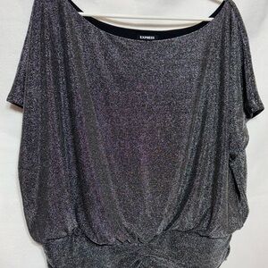 Express Shimmering Silver Blouse